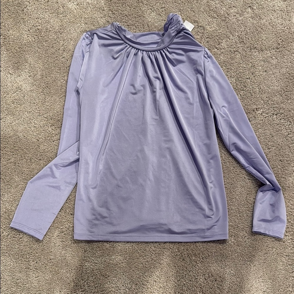 Ann Taylor Purple Ruched Blouse